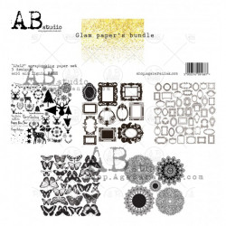 AB Studio Glam paper bundle Gold (5 hojas)