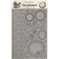 Greyboard A4 2 mm Stamperia Passion lace and roses
