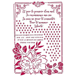 Stencil A4 Romantic Journal flor con marco Stamperia