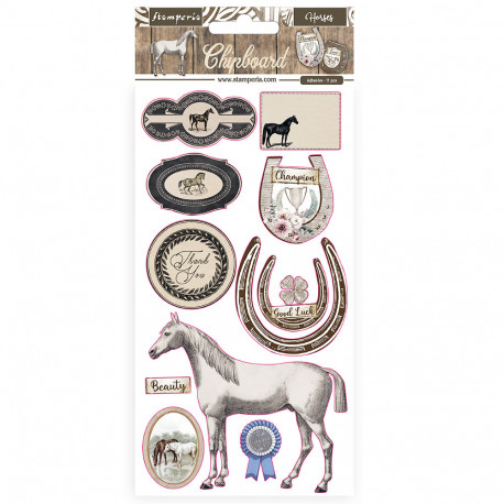 CHIPBOARD CM. 15X30 - Romantic Horses princess Stamperia