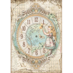 Papel de Arroz Alice reloj Stamperia A-4