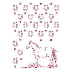 Stencil A4 Romantic Horses Herraduras Stamperia