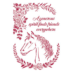 Stencil A4 Romantic Horses caballo con flores Stamperia