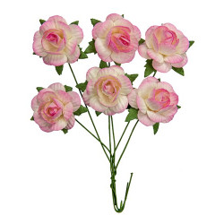 Set Rosas Blancas y rosas Scrapberrys