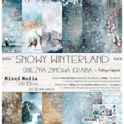 Stack de Papeles 30x30 Snowy Winterland Mix Media