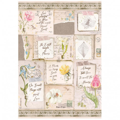 Papel de Arroz Romantic Garden House Stamperia A-4