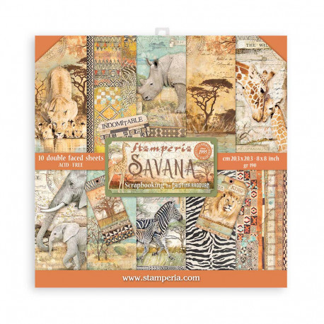 Colección Scrap Stamperia 20.3x20.3 Savana