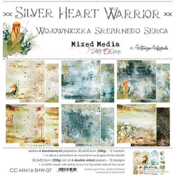 Stack de Papeles 30x30 Silver Heart Warrior Mix Media