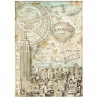 Papel de Arroz Sir Vagabond Aviator Mapa Stamperia A-4