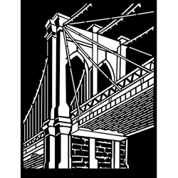 Stencil Stamperia Sir Vagabond Aviator Puente de Brooklyn