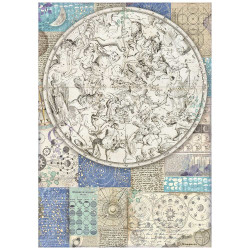 Papel de Arroz Cosmos Infinity Zodiaco Stamperia A-4