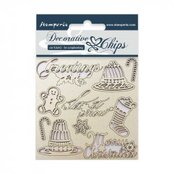 Decorative Chips 14x14 cms Stamperia classic christamas