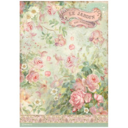 Papel de Arroz Rose Parfum Jardin de perfumes Stamperia A-4