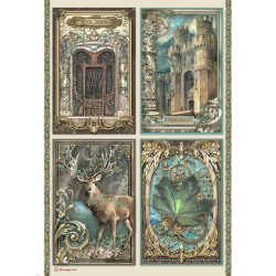 Papel de Arroz  Stamperia Magic forest tarjetas  A-4
