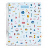 Libreta A-5 Motivo Azul  Marca Rubio