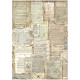 Papel de Arroz  Stamperia Vintage Library paginas libro A-4