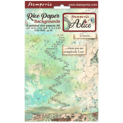 Kit 8 Papeles arroz A-6  Alice Forever Stamperia