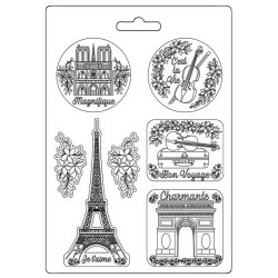 Stamperia Soft Mould A4 Create Happiness oh la la tour Eiffel