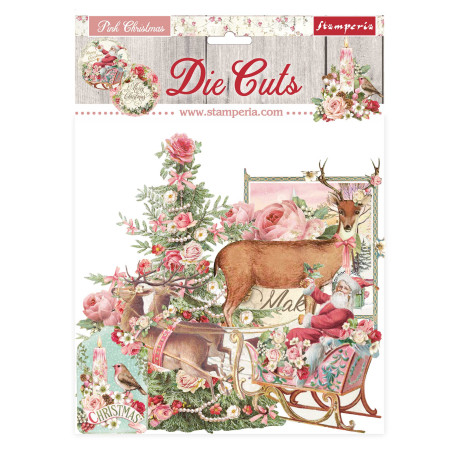 Die Cuts surtidos -Pink Christmas Stamperia