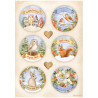 Papel de Arroz Christmas  Winter Valley circulos