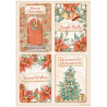 Papel de Arroz  All Around Christmas 4 tarjetas Stamperia A-4