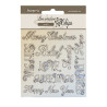 Decorative Chips 14x14 cms Stamperia Christmas writings
