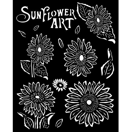 Stencil Stamperia 20x25 Sunflower Art sunflowers