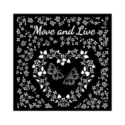 Stencil Stamperia Sunflower Art Move and live heart 18x18 cms