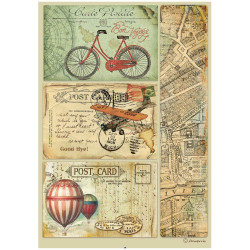 Papel de Arroz s Around the world post card Stamperia A-4