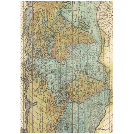 Papel de Arroz Around the world map Stamperia A-4