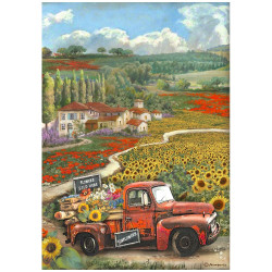 Papel de Arroz Sunflower Art vintage Stamperia A-4