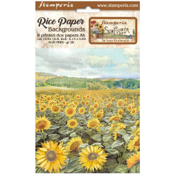 Kit 8 Papeles arroz A-6 Fondos Backgrounds Sunflower Art Stamperia