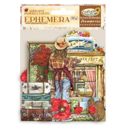 Ephemera Sunflower Art elements and poppies Stamperia