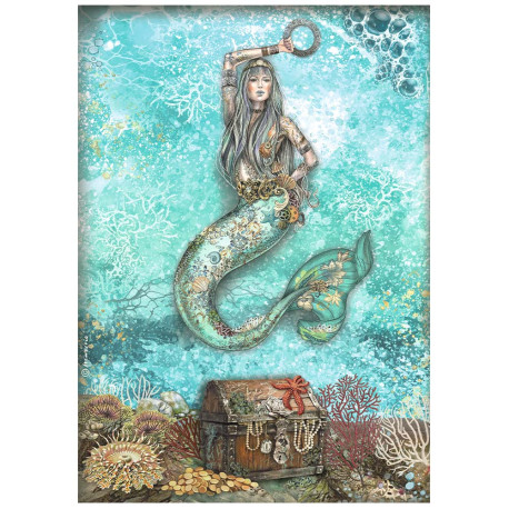 Papel de Arroz Songs of the Sea sirena Stamperia A-4