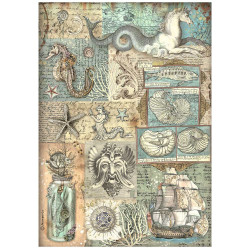 Papel de Arroz Songs of the Sea textura Stamperia A-4