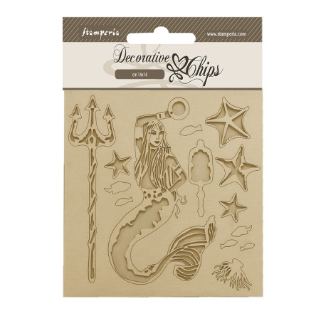 Decorative Chips 14x14 cms Stamperia Songs of the sea sirena