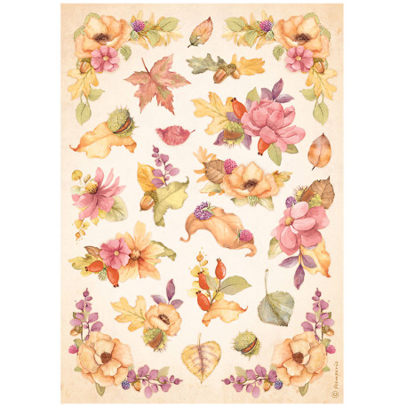 Papel de Arroz Woodland flor Stamperia A-4