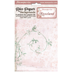 Kit 8 Papeles arroz A-6 blackgrounds - roseland Stamperia