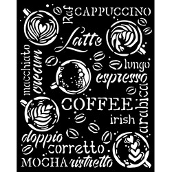 Stencil Stamperia 20x25 Coffee and chocolate cappuccino