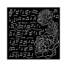 Stencil Stamperia precious music and peony 18x18 cms