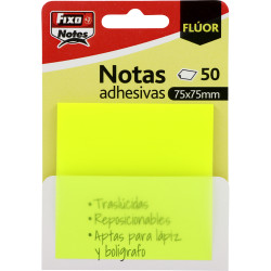 Notas Adhesivas Traslúcidas Amarillo Fluor FixoNotes