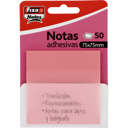 Notas Adhesivas Traslúcidas Rosa Fluor FixoNotes
