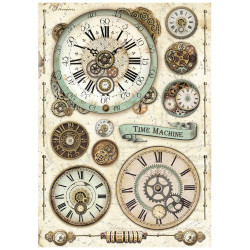 Papel de Arroz Voyages fantastiques reloj Stamperia A-4