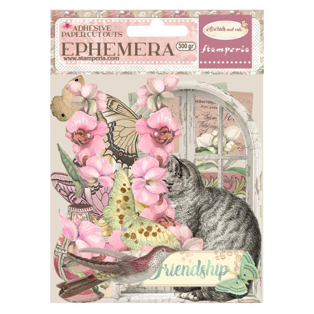 Ephemera Orchids and cats Stamperia