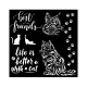 Stencil Stamperia orchids and cats mejores amigos 18x18 cms