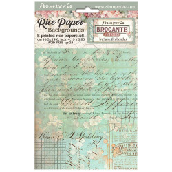 Kit 8 Papeles arroz A-6 backgrounds Brocante Antiques Stamperia