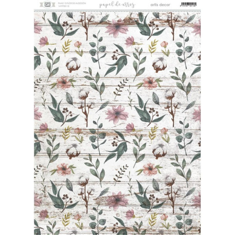 Papel Arroz Artis Decor 29,7X42CM . flor de algodon