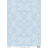 Papel Cartonaje Artis Decor 32x45 cm Azul  con Bordado  PCAD1010