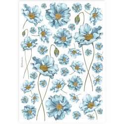 Papel de Arroz flor azul Stamperia A-4