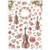 Papel de Arroz violines y rosas Stamperia A-4